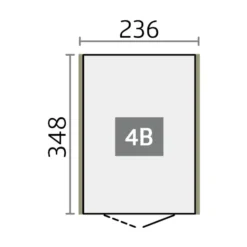 Abri de jardin double porte Neo 4B Biohort® coloris gris quartz métallique - 236 x 348 x 222 cm