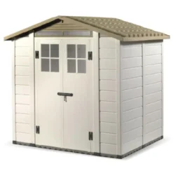 Abri de jardin en résine beige Foresta Evo - 181 x 220 x 216 cm