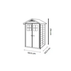 Abri de jardin en résine beige Foresta Evo - 137 x 144 x 214 cm