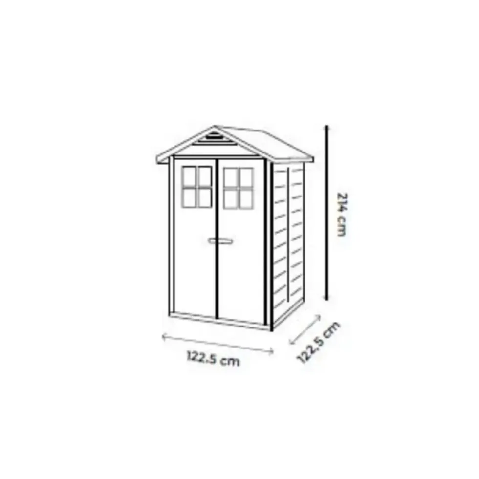 Abri de jardin en résine beige Foresta Evo - 137 x 144 x 214 cm