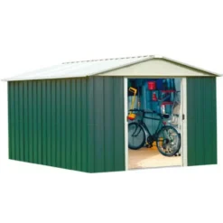 Abri de jardin métal sans plancher coloris vert sapin Yardmaster Trigano - 10,76 m²