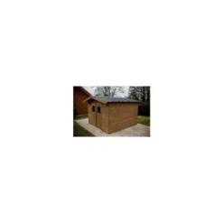 Abri en madriers de bois d’Épicéa thermo-chauffé livré Foresta Bois Habrita - 12,31 m²