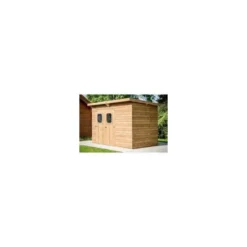 Abri en panneaux de bois d'épicéa thermo-chauffé 19 mm livré Foresta Bois Habrita - 7,33 m²
