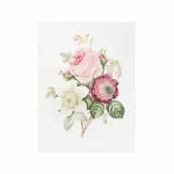Affiche rose, anémone et clématite - 30 x 40 cm