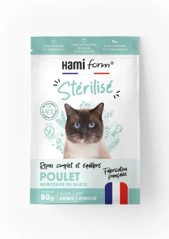 Alimentation complète pour chat stérilisé poulet light HamiForm - pochon de 80 g