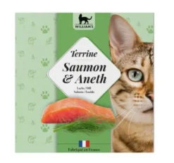 Alimentation humide complémentaire pour chat terrine saumon et aneth William's - 80 g