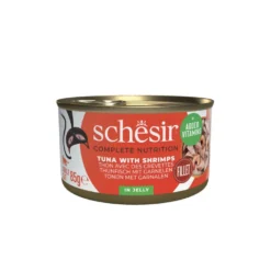 Alimentation humide pour chat thon crevettes gelée Schesir - 85 g