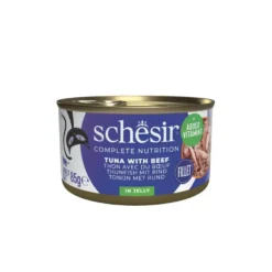 Alimentation humide pour chat gelée de bœuf et de thon Schesir - 85 g