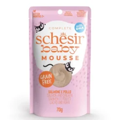 Alimentation humide pour chaton saumon et poulet Lifestage Velvet mousse Schesir Baby - 70 g