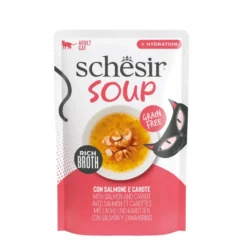Alimentation humide soupe pour chat saumon carottes Schesir - 40 g