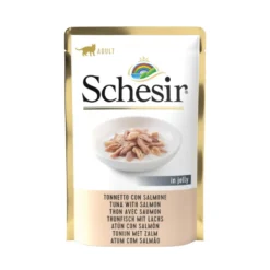 Aliment humide pour chat thon avec saumon sachet en gelée Schesir - 85 g
