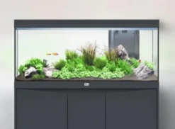 Aquarium tout équipé, Gris anthracite mat - AQUATLANTIS Volga 200 - 242L