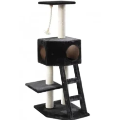 Arbre à chat avec panier et griffoir coloris noir Rover classic - 120 cm