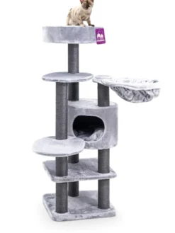 Arbre à chat coloris gris Petrebels Jane 138 - 50 x 50 x 138 cm