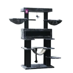 Arbre à chat coloris noir Petrebels Lookout 198 - 100 x 60 x 198 cm