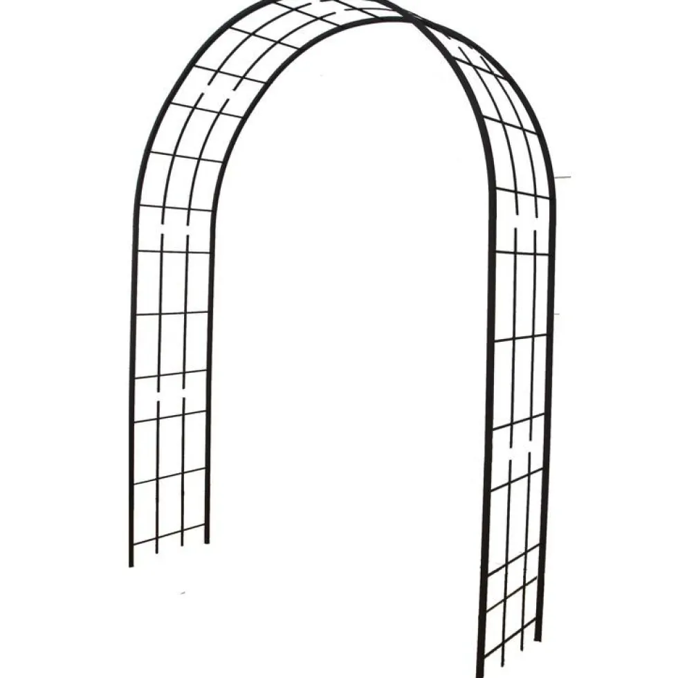 Arche double de jardin avec treillis en fer vieilli