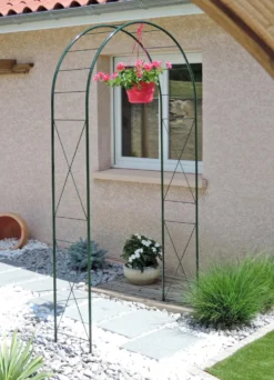 Arche double losange coloris vert sapin Louis Moulin - 130 x 40 x 250 cm