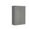 Armoire de terrasse Roméo en acier galvanisé coloris gris quartz métallique Biohort® - 132 x 57 x 181 cm