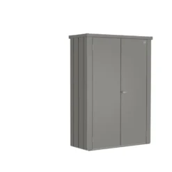 Armoire de terrasse Roméo en acier galvanisé coloris gris quartz métallique Biohort® - 132 x 57 x 181 cm