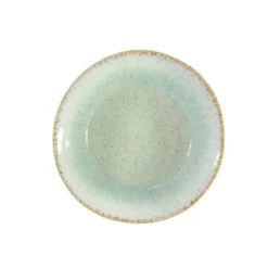 Assiette creuse en grès réactif vert Aspen - Ø 19 cm