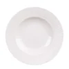 Assiette creuse en porcelaine blanche et contours striés Lina - Ø 22,5 cm