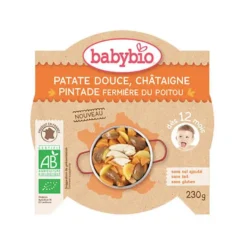 Assiette de patate douce châtaigne et pintade Babybio 230 g