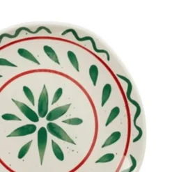 Assiette à dessert blanche, verte et rouge Venda - Ø 20,5 cm