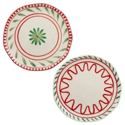 Assiette plate blanche, verte et rouge Venda - Ø 27 cm