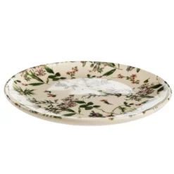 Assiette plate Champêtre coloris vert en grès - Ø 27 cm