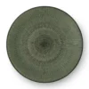 Assiette plate en grès Hypnose coloris vert et noir - Ø 27 cm