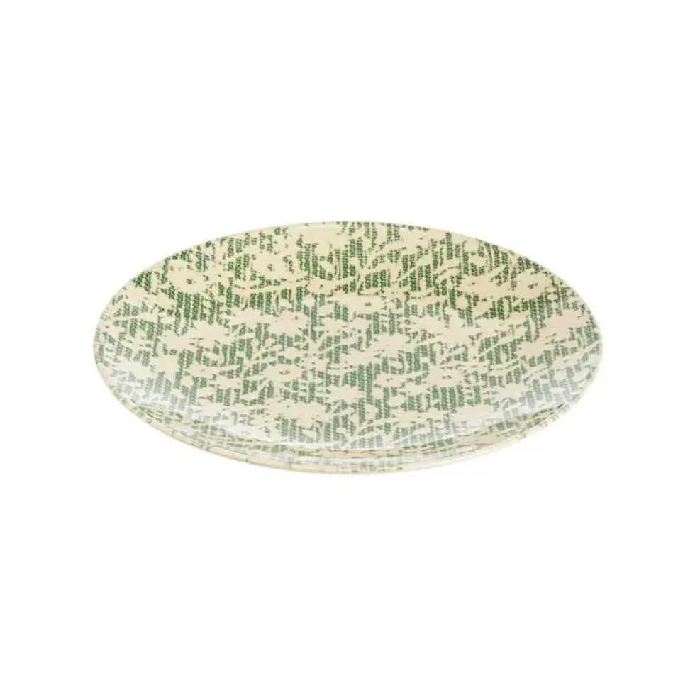 Assiette plate en grès vert Léa - Ø 27 cm