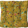 Assise de fauteuil matelassée en polyester/coton à motifs coloris cumin Cap Apolline - 46 x 46 x 9 cm