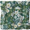 Assise de fauteuil matelassée en polyester/coton fleuri vert Cap Elégantes - 46 x 46 x 9 cm