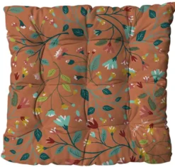 Assise de fauteuil matelassée en polyester/coton coloris terra Cap Apolline - 46 x 46 x 9 cm