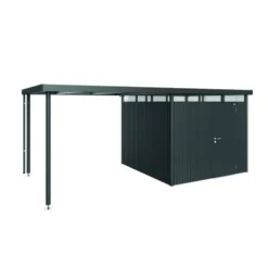 Auvent pour abri de jardin HighLine H2 Acier galvanisé Gris foncé 282x195x222 cm