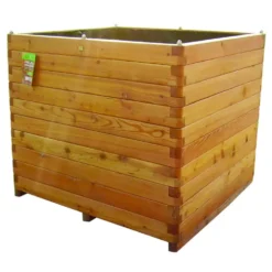Bac carré en bois de Mélèze huilé Robin Hood Renata - 100 x 100 x 100 cm