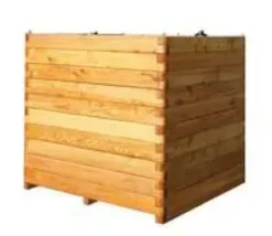 Bac carré en bois de Mélèze huilé Robin Hood Renata - 100 x 100 x 100 cm