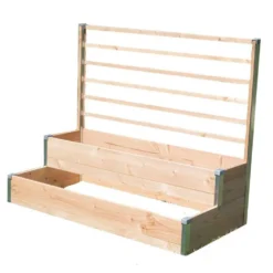 Bac de jardinage à 2 étages en bois avec treillis Mon Petit Potager gamme Design - 125 x 60 x 100 cm