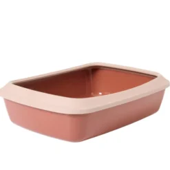 Bac à litière avec rebord pour chat coloris champagne Savic Iriz - 50 x 37 x 14 cm