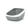 Bac à litière pour chats coloris gris en plastique Aseo Jumbo - 67,5 x 48,5 x 28 cm