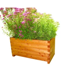 Bac rectangulaire en bois de Mélèze huilé Robin Hood Renata - 100 x 50 x 50 cm
