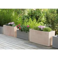 Bac rectangulaire en terre claire 40,5 L Poteries Goicoechea - 62 x 26 x 34 cm
