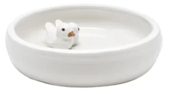 Baignoire pour oiseaux coloris blanc en céramique - Ø 30 cm
