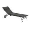 Bain de soleil Bayanne II Hedona Onyx Lafuma coloris gris en acier - 77 x 186 x 77 cm