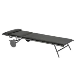 Bain de soleil Bayanne II Hedona Onyx Lafuma coloris gris en acier - 77 x 186 x 77 cm