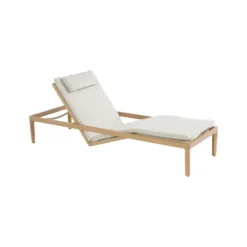 Bain de soleil coloris beige en aluminium Lotus - 200 x 67,5 x 32 cm