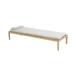 Bain de soleil coloris beige en aluminium Lotus - 200 x 67,5 x 32 cm