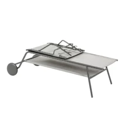 Bain de soleil Miami II haut Lafuma coloris gris structure en acier et toile en Batyline®- 80 x 186 x 90 cm