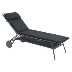 Bain de soleil Miami II haut Lafuma coloris gris en acier et titane et matelassé - 80 x 186 x 90 cm