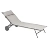 Bain de soleil Miami II Lafuma coloris gris structure en acier et toile en Batyline® - 77 x 184 x 76 cm